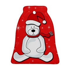 Polar Bear - Red Ornament (bell)  by Valentinaart