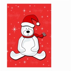 Polar Bear - Red Small Garden Flag (two Sides) by Valentinaart