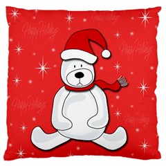 Polar Bear - Red Standard Flano Cushion Case (one Side) by Valentinaart