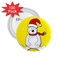 Polar Bear - Yellow 2 25  Buttons (100 Pack)  by Valentinaart