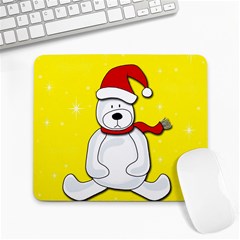 Polar Bear - Yellow Large Mousepads by Valentinaart