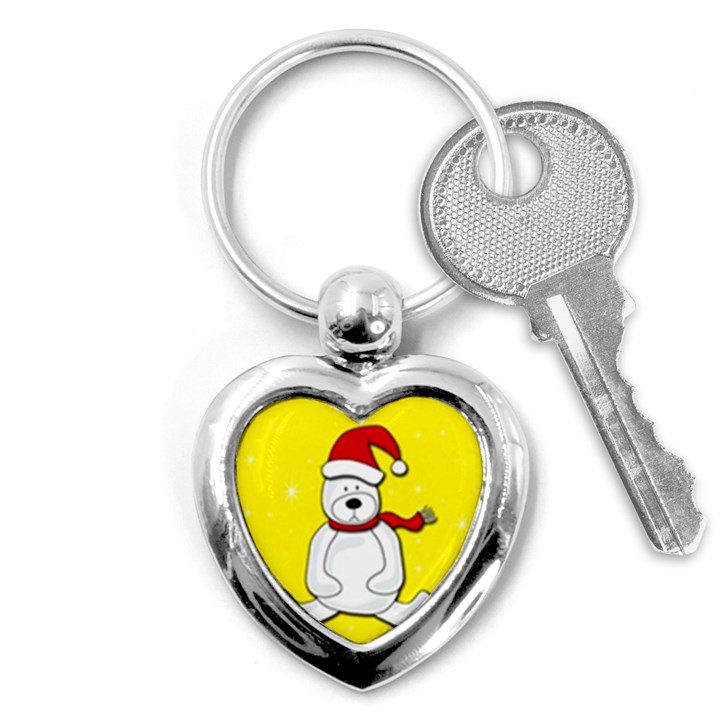 Polar bear - yellow Key Chains (Heart) 