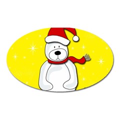 Polar Bear - Yellow Oval Magnet by Valentinaart