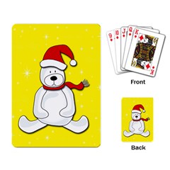 Polar Bear - Yellow Playing Card by Valentinaart