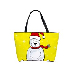 Polar Bear - Yellow Shoulder Handbags by Valentinaart