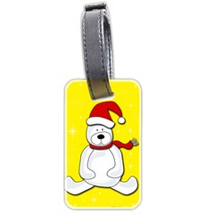 Polar Bear - Yellow Luggage Tags (two Sides) by Valentinaart