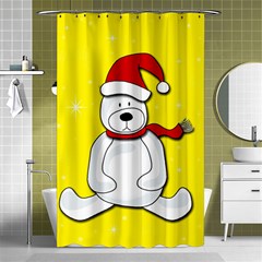 Polar Bear - Yellow Shower Curtain 48  X 72  (small)  by Valentinaart