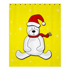 Polar Bear - Yellow Shower Curtain 60  X 72  (medium)  by Valentinaart