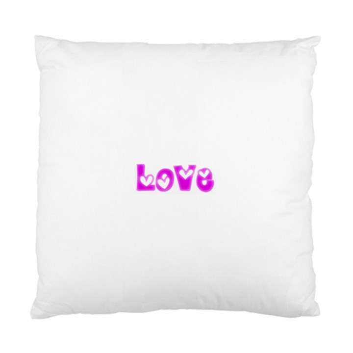 Pink Love Hearts Typography Standard Cushion Case (One Side)