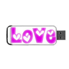 Pink Love Hearts Typography Portable Usb Flash (two Sides) by yoursparklingshop