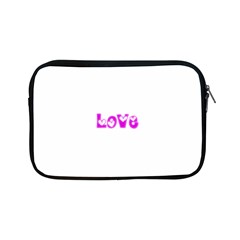 Pink Love Hearts Typography Apple Ipad Mini Zipper Cases by yoursparklingshop