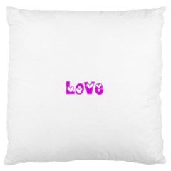 Pink Love Hearts Typography Standard Flano Cushion Case (two Sides) by yoursparklingshop