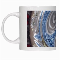 Silver Gray Blue Geometric Art Circle White Mugs by yoursparklingshop