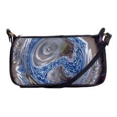 Silver Gray Blue Geometric Art Circle Shoulder Clutch Bags by yoursparklingshop