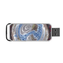 Silver Gray Blue Geometric Art Circle Portable Usb Flash (one Side) by yoursparklingshop