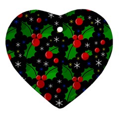 Xmas Magical Pattern Ornament (heart)  by Valentinaart