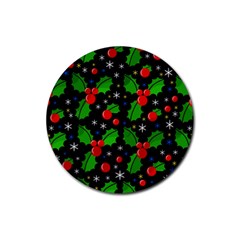 Xmas Magical Pattern Rubber Round Coaster (4 Pack)  by Valentinaart