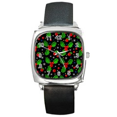 Xmas Magical Pattern Square Metal Watch