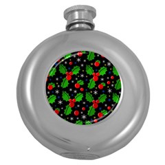 Xmas Magical Pattern Round Hip Flask (5 Oz)