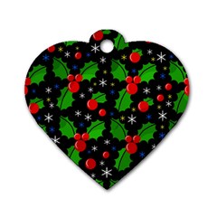 Xmas Magical Pattern Dog Tag Heart (one Side) by Valentinaart