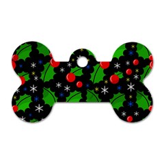 Xmas Magical Pattern Dog Tag Bone (one Side)