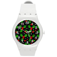 Xmas Magical Pattern Round Plastic Sport Watch (m)