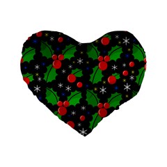 Xmas Magical Pattern Standard 16  Premium Heart Shape Cushions