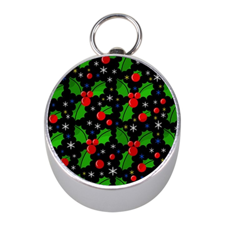 Xmas magical pattern Mini Silver Compasses