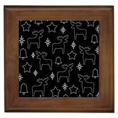 Black Xmas Pattern Framed Tiles