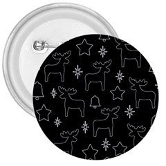 Black Xmas Pattern 3  Buttons