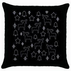 Black Xmas Pattern Throw Pillow Case (black)