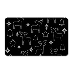 Black Xmas Pattern Magnet (rectangular)