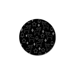 Black Xmas Pattern Golf Ball Marker (10 Pack)