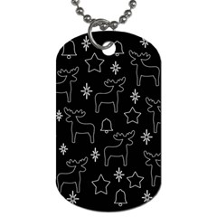 Black Xmas Pattern Dog Tag (two Sides)