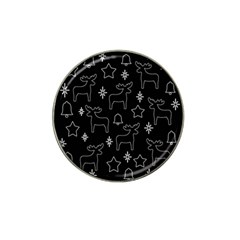 Black Xmas Pattern Hat Clip Ball Marker (4 Pack)