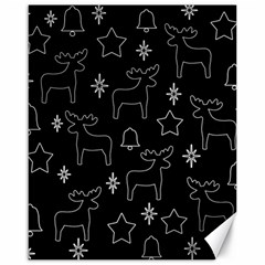 Black Xmas Pattern Canvas 16  X 20  