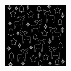 Black Xmas Pattern Medium Glasses Cloth