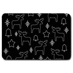 Black Xmas Pattern Large Doormat 