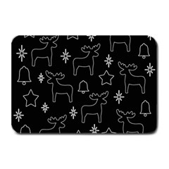 Black Xmas Pattern Plate Mats