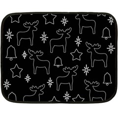 Black Xmas Pattern Fleece Blanket (mini) by Valentinaart