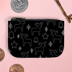 Black Xmas Pattern Mini Coin Purses