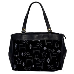 Black Xmas Pattern Office Handbags