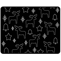 Black Xmas Pattern Fleece Blanket (medium) 