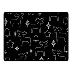 Black Xmas Pattern Fleece Blanket (small) by Valentinaart