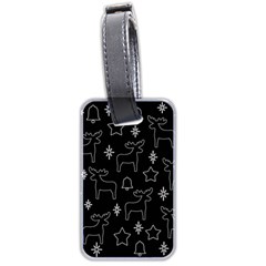 Black Xmas Pattern Luggage Tags (two Sides)