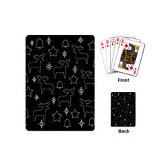 Black Xmas Pattern Playing Cards (mini)  by Valentinaart