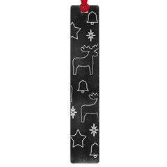 Black Xmas Pattern Large Book Marks