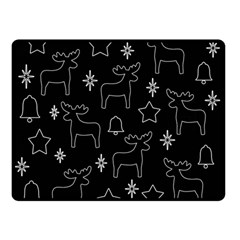 Black Xmas Pattern Double Sided Fleece Blanket (small) 