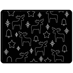 Black Xmas Pattern Double Sided Fleece Blanket (large) 