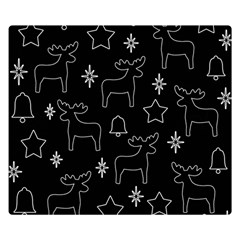 Black Xmas Pattern Double Sided Flano Blanket (small) 